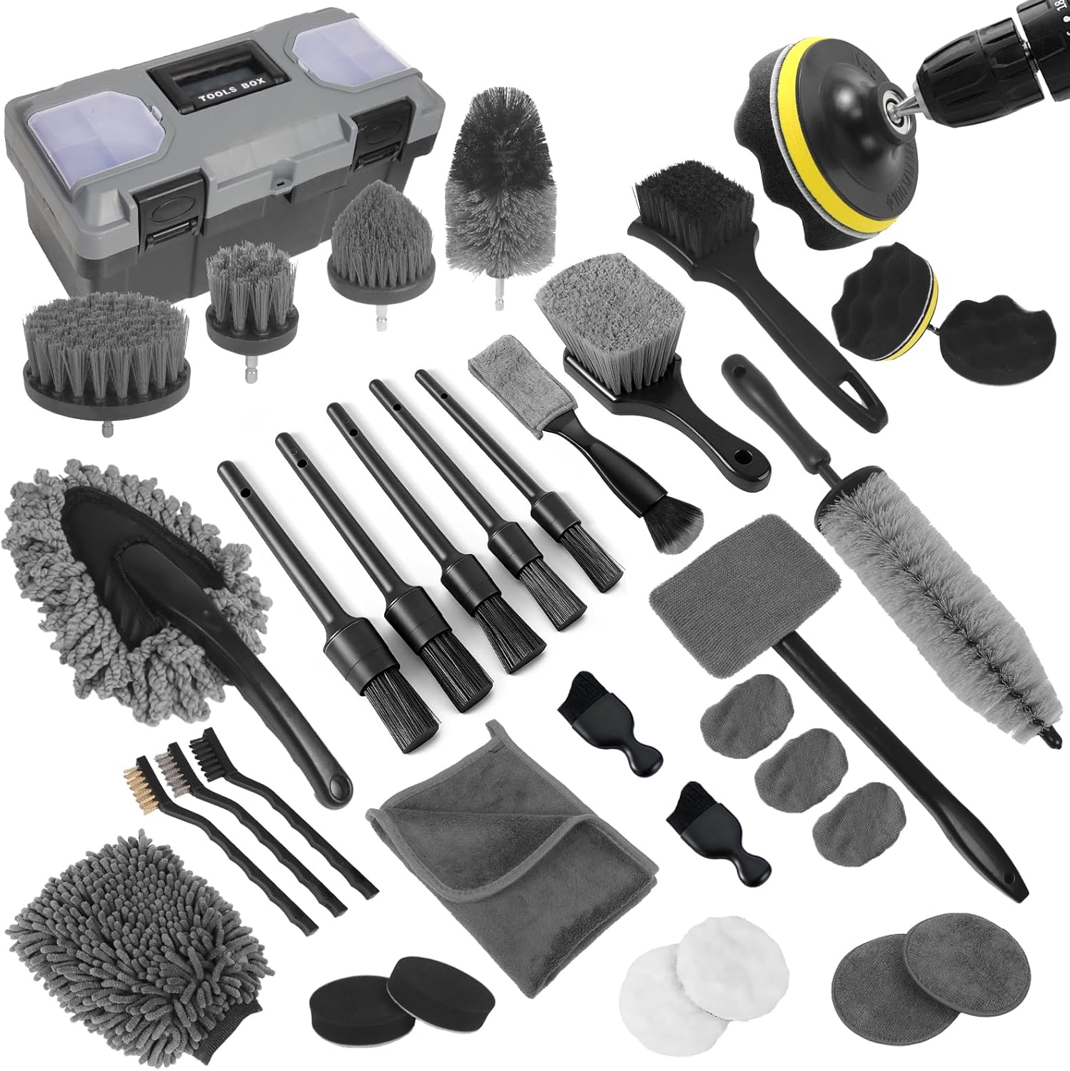 カーディテーリングキット、36点入りプロ仕様車内・車外ホイー - Interior Detailing Kit のレビューと価格