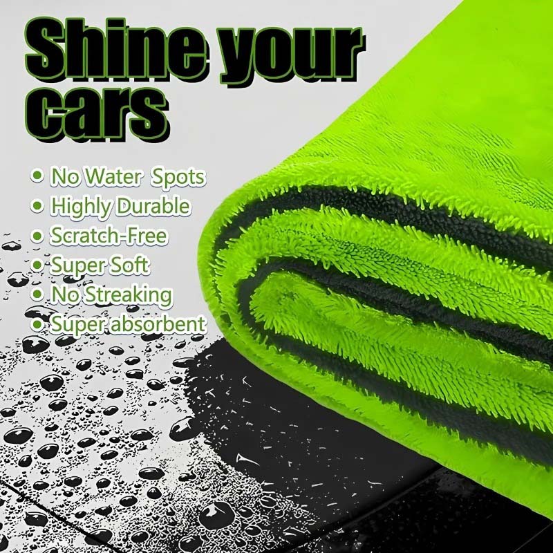 1枚入り 1000GSM 両面マイクロファイバー 車用乾燥タ - Microfiber Towel Detailing のレビューと価格